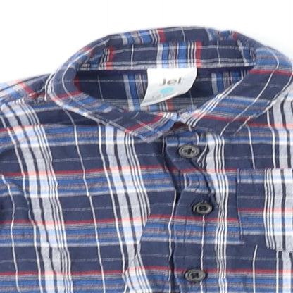 Jet Boys Blue Plaid  Basic Dress Shirt Size 12-18 Months
