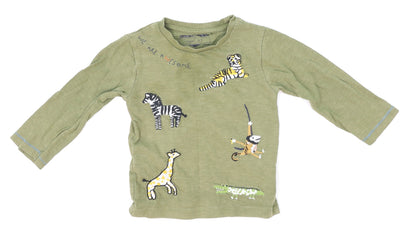 NEXT Baby Green   Basic T-Shirt Size 12-18 Months  - animal, tiger, zebra