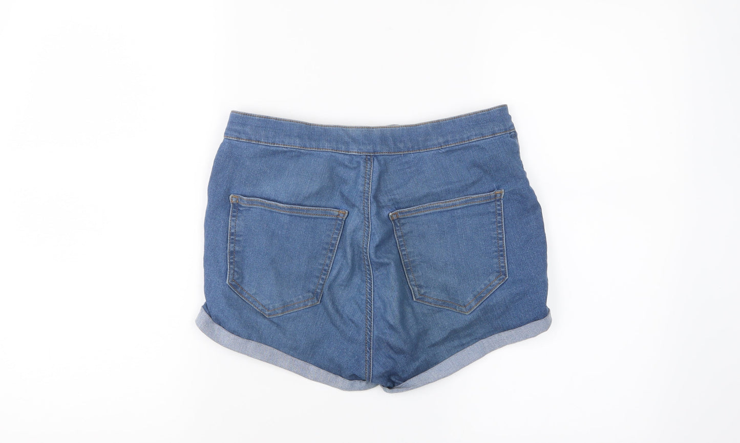 Topshop Womens Blue  Denim Hot Pants Shorts Size 30 in