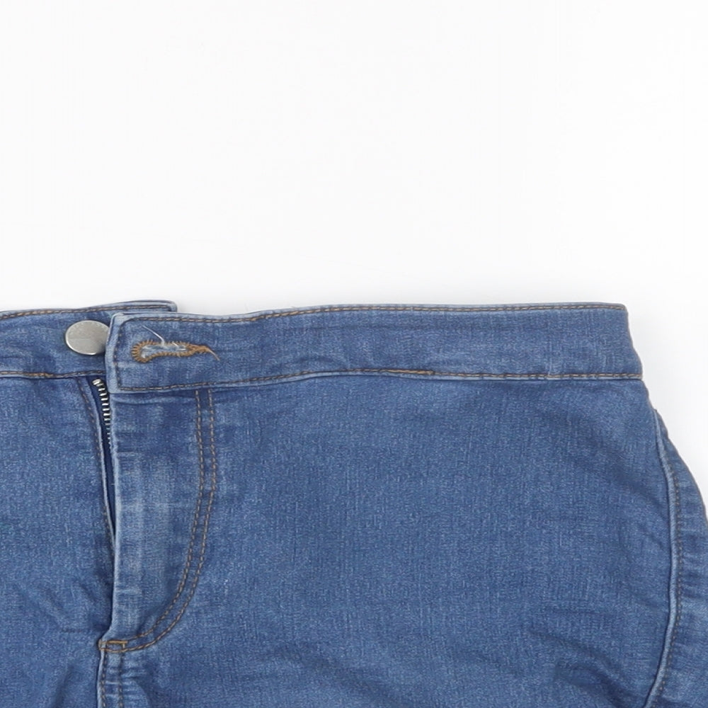 Topshop Womens Blue  Denim Hot Pants Shorts Size 30 in