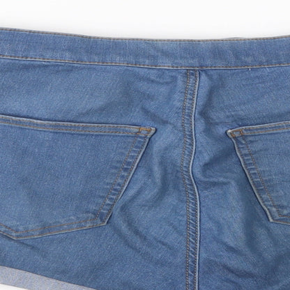 Topshop Womens Blue  Denim Hot Pants Shorts Size 30 in