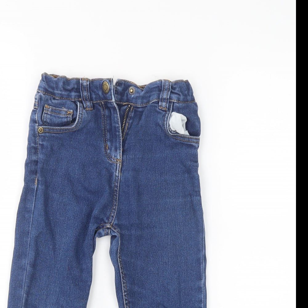 Denim & Co. Girls Blue  Denim Straight Jeans Size 5-6 Years - distressed