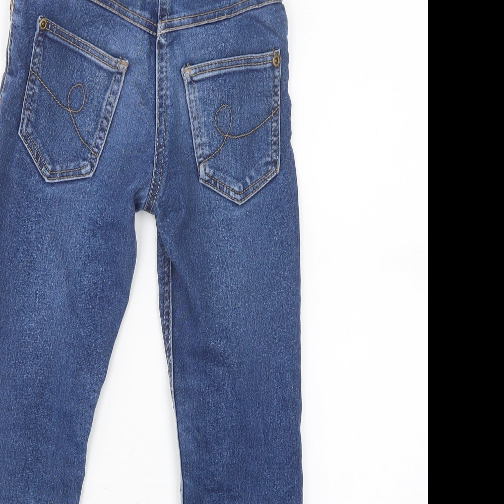 Denim & Co. Girls Blue  Denim Straight Jeans Size 5-6 Years - distressed