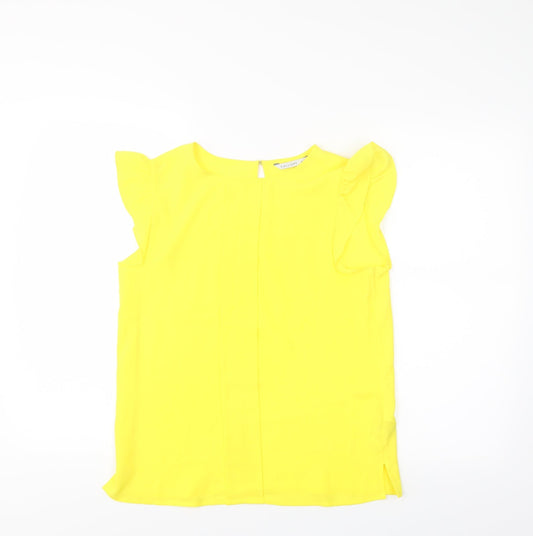 Womens UK Size S Calliope Yellow Basic Blouse