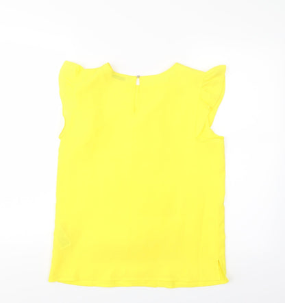 Womens UK Size S Calliope Yellow Basic Blouse