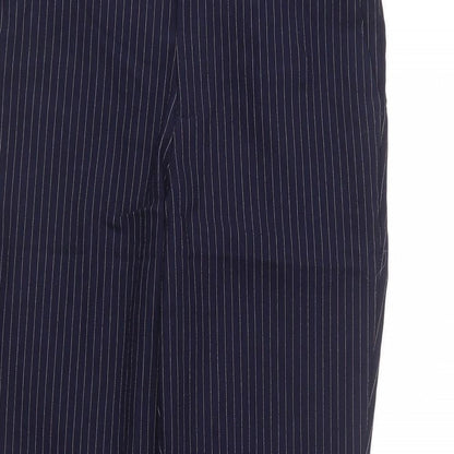 RESERVED Womens Blue Striped  Trousers  Size 10 L27 in - elastic waist