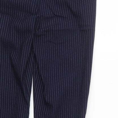 RESERVED Womens Blue Striped  Trousers  Size 10 L27 in - elastic waist