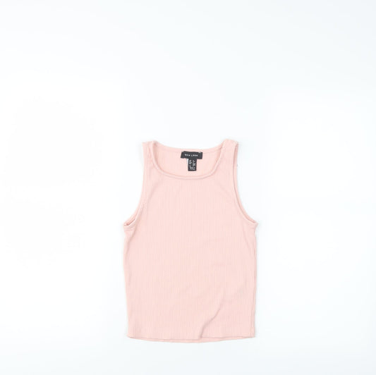 Womens UK Size 6 New Look Pink Basic Tank