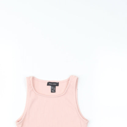 Womens UK Size 6 New Look Pink Basic Tank