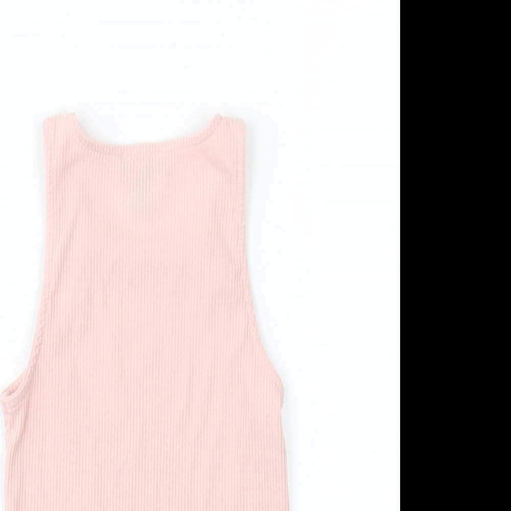 Womens UK Size 6 New Look Pink Basic Tank