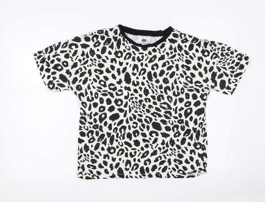 F&F Womens Multicoloured Animal Print  Basic T-Shirt Size 10