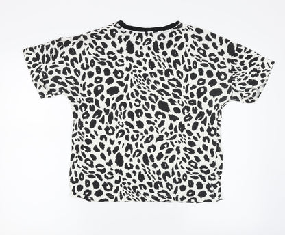 F&F Womens Multicoloured Animal Print  Basic T-Shirt Size 10