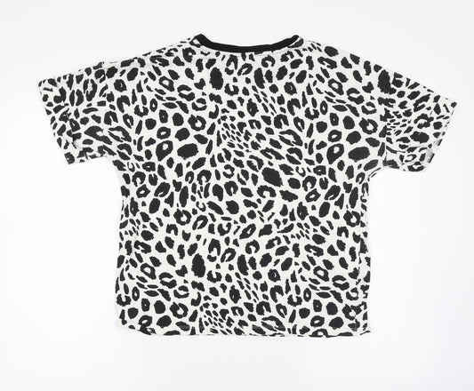 F&F Womens Multicoloured Animal Print  Basic T-Shirt Size 10