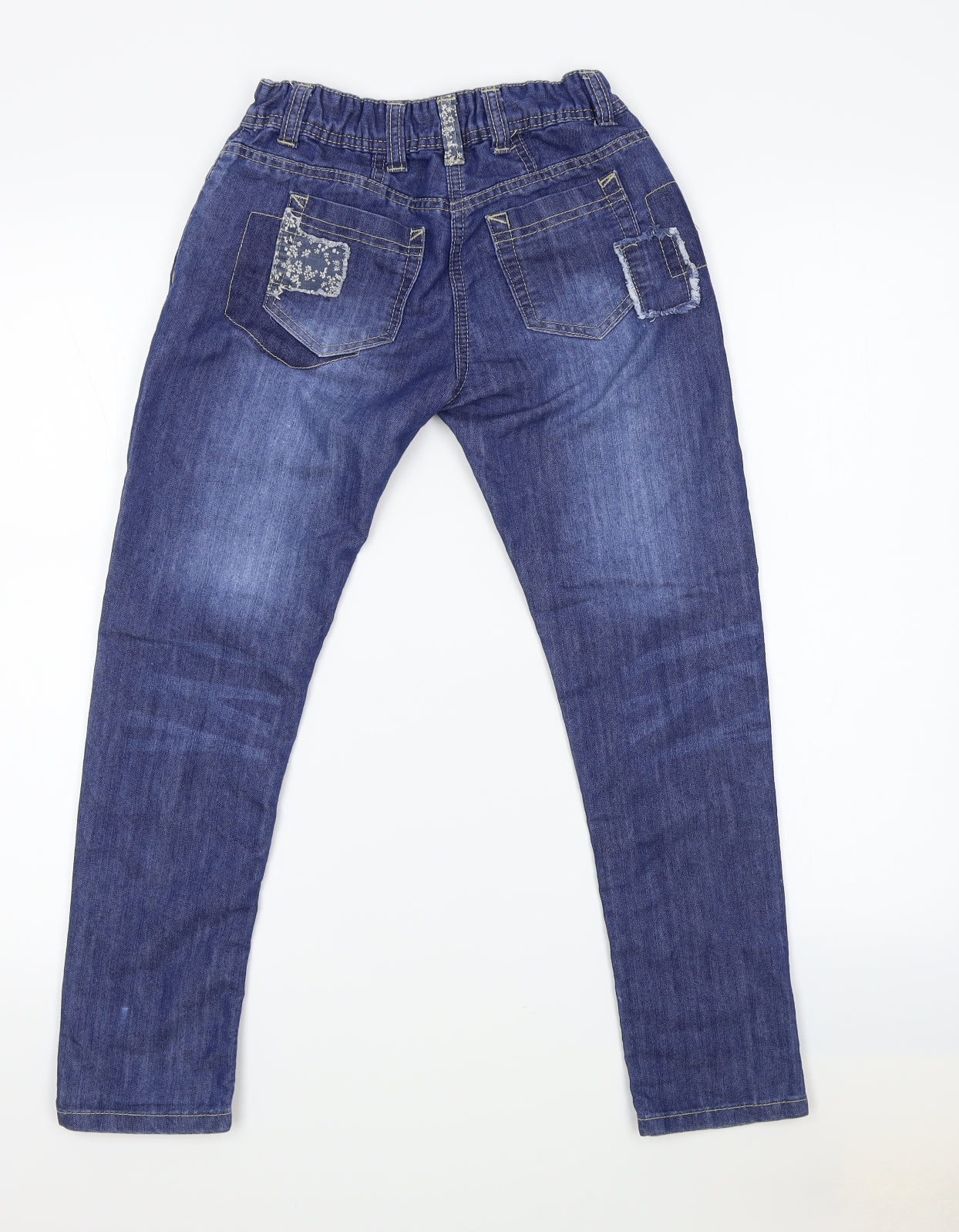 Preworn Girls Blue  Denim Straight Jeans Size 9 Years