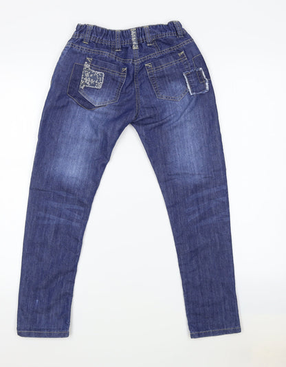 Preworn Girls Blue  Denim Straight Jeans Size 9 Years