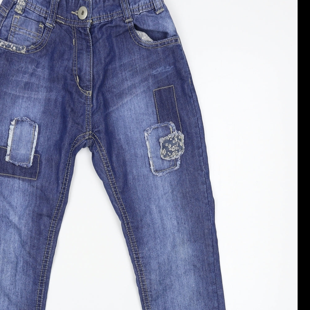 Preworn Girls Blue  Denim Straight Jeans Size 9 Years