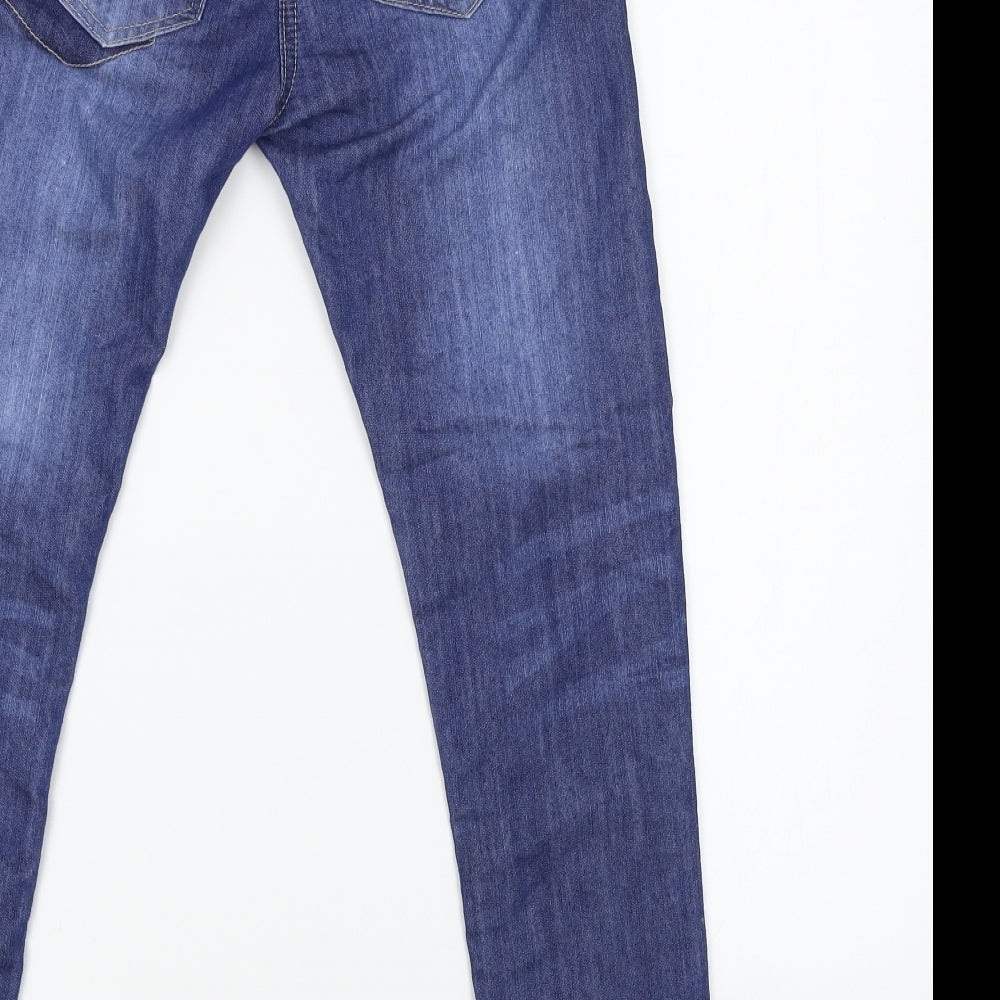 Preworn Girls Blue  Denim Straight Jeans Size 9 Years