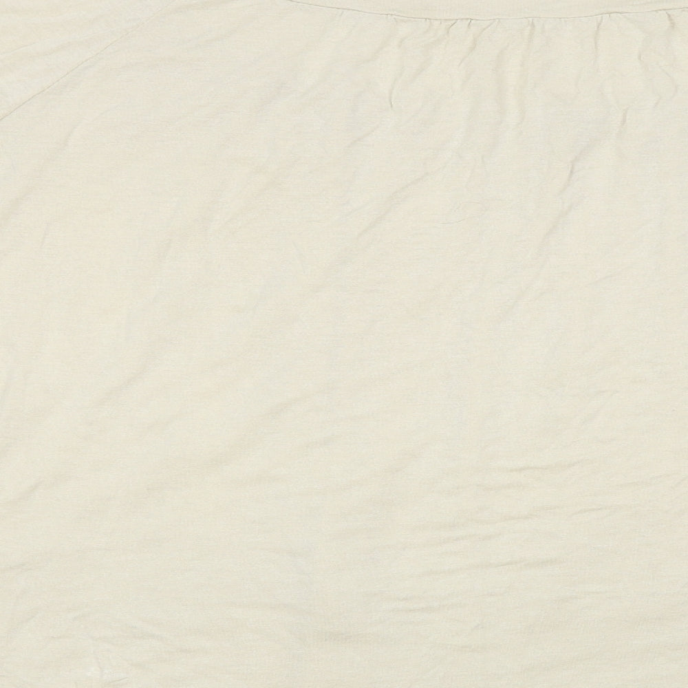 Womens UK Size L Preworn Beige Basic T-Shirt