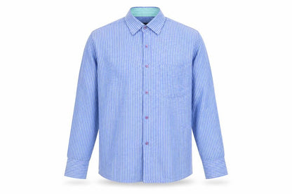 Mens UK Size 40 blue park Blue  Button-Up Long Sleeve Casual Shirt