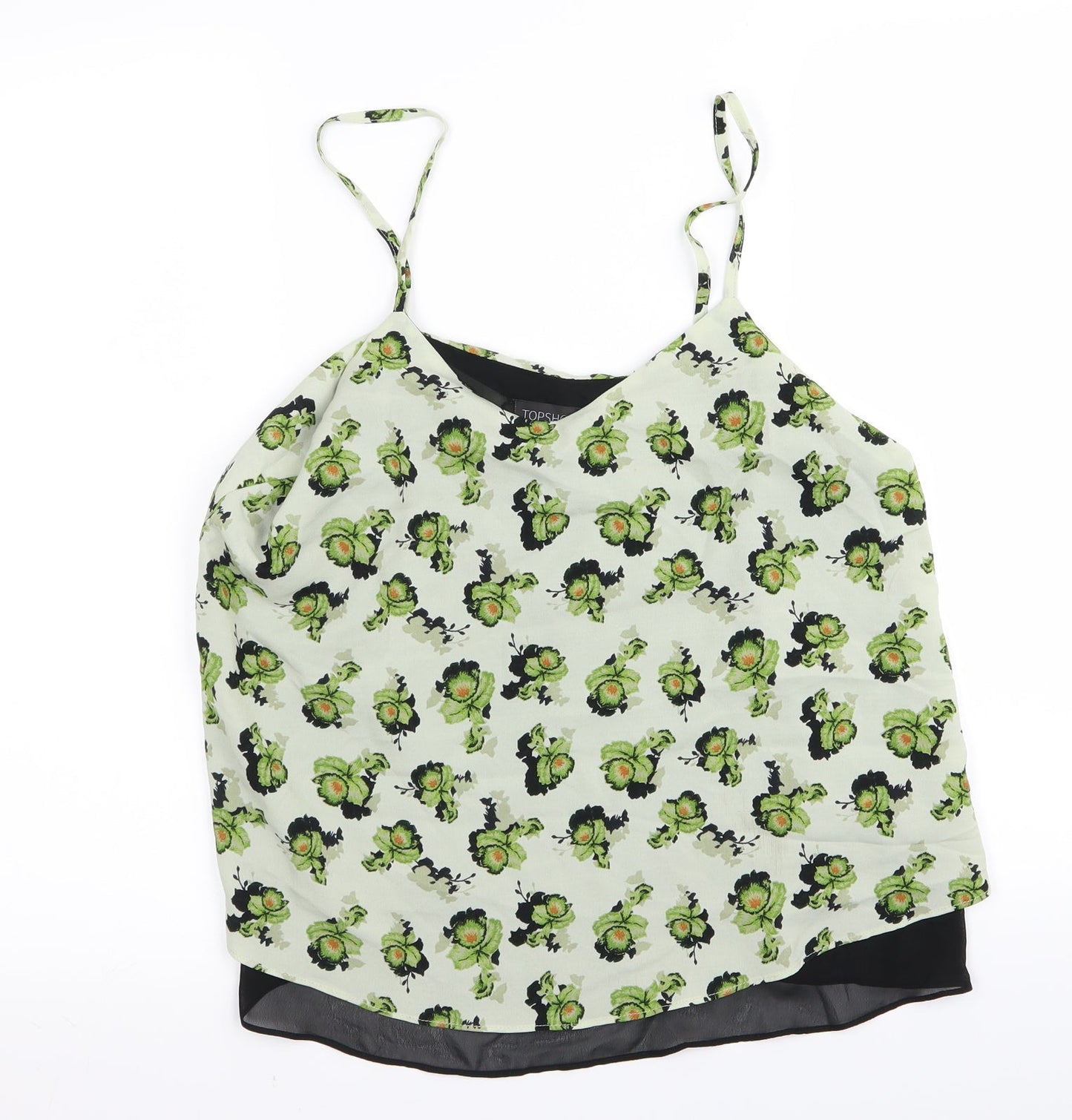 Womens UK Size 10 Topshop Green Basic Blouse