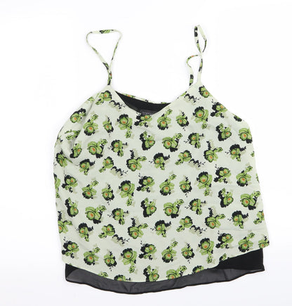 Womens UK Size 10 Topshop Green Basic Blouse