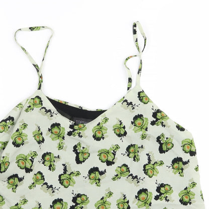 Womens UK Size 10 Topshop Green Basic Blouse