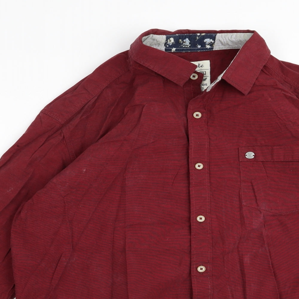 Mens UK Size XL Preworn Red  Button-Up Long Sleeve Casual Shirt