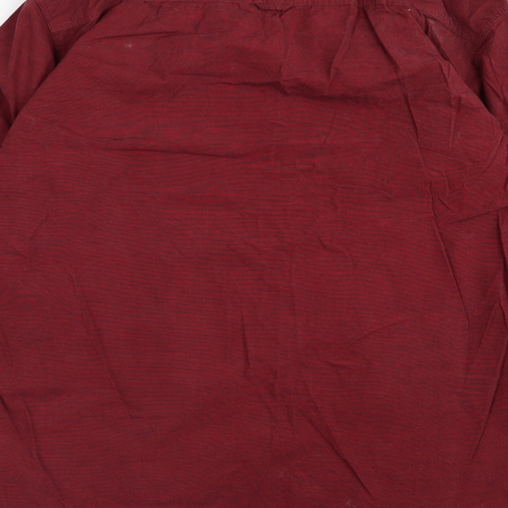 Mens UK Size XL Preworn Red  Button-Up Long Sleeve Casual Shirt