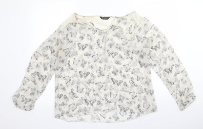 Womens UK Size 14 Preworn White Basic Blouse