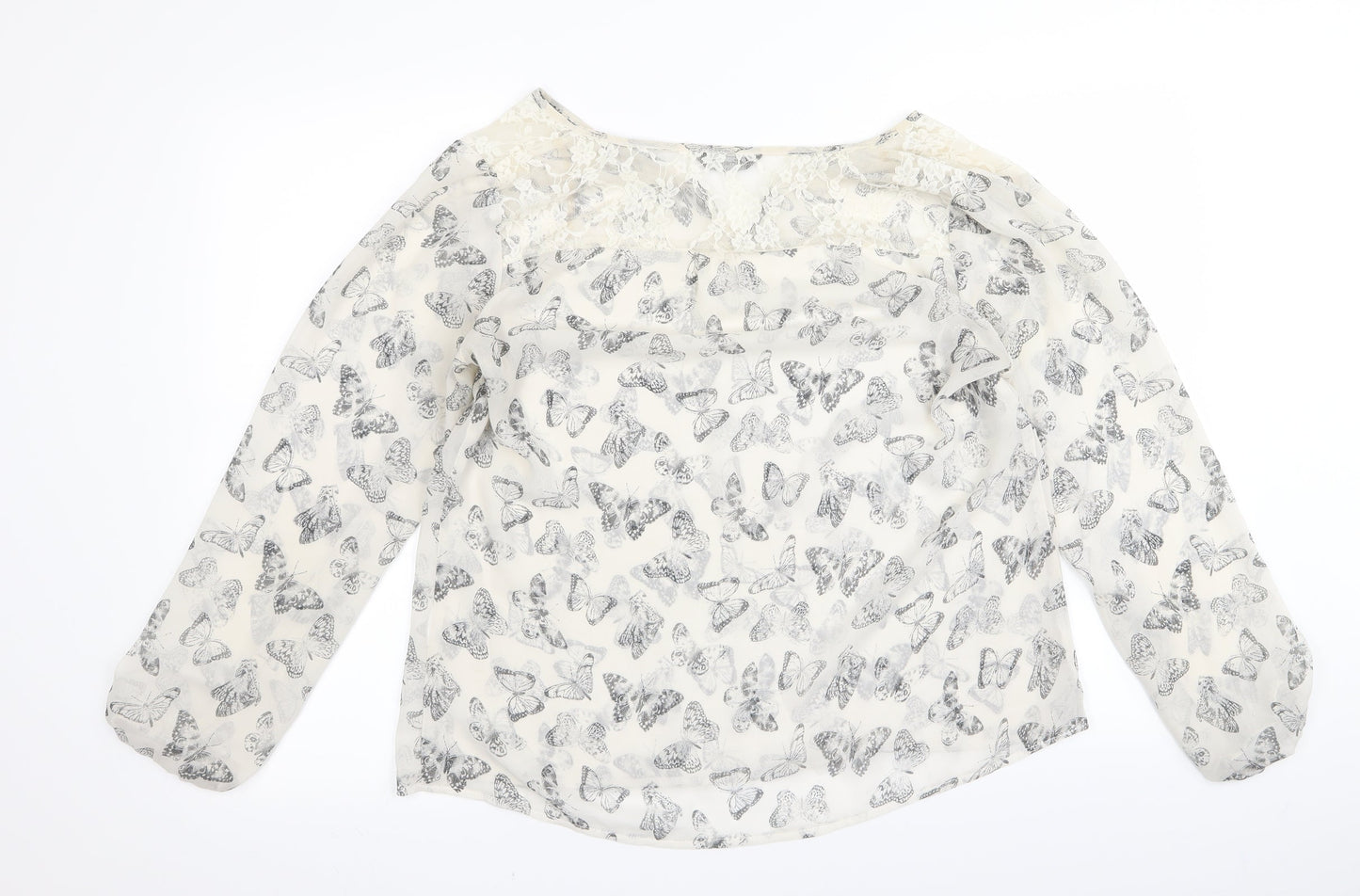 Womens UK Size 14 Preworn White Basic Blouse