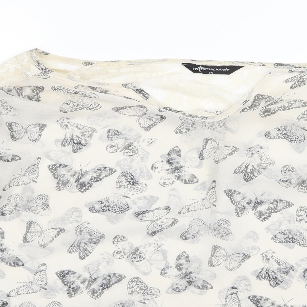 Womens UK Size 14 Preworn White Basic Blouse
