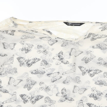 Womens UK Size 14 Preworn White Basic Blouse