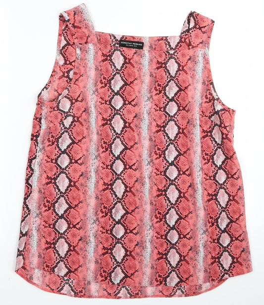 Womens UK Size 12 Dorothy Perkins Pink Basic Tank