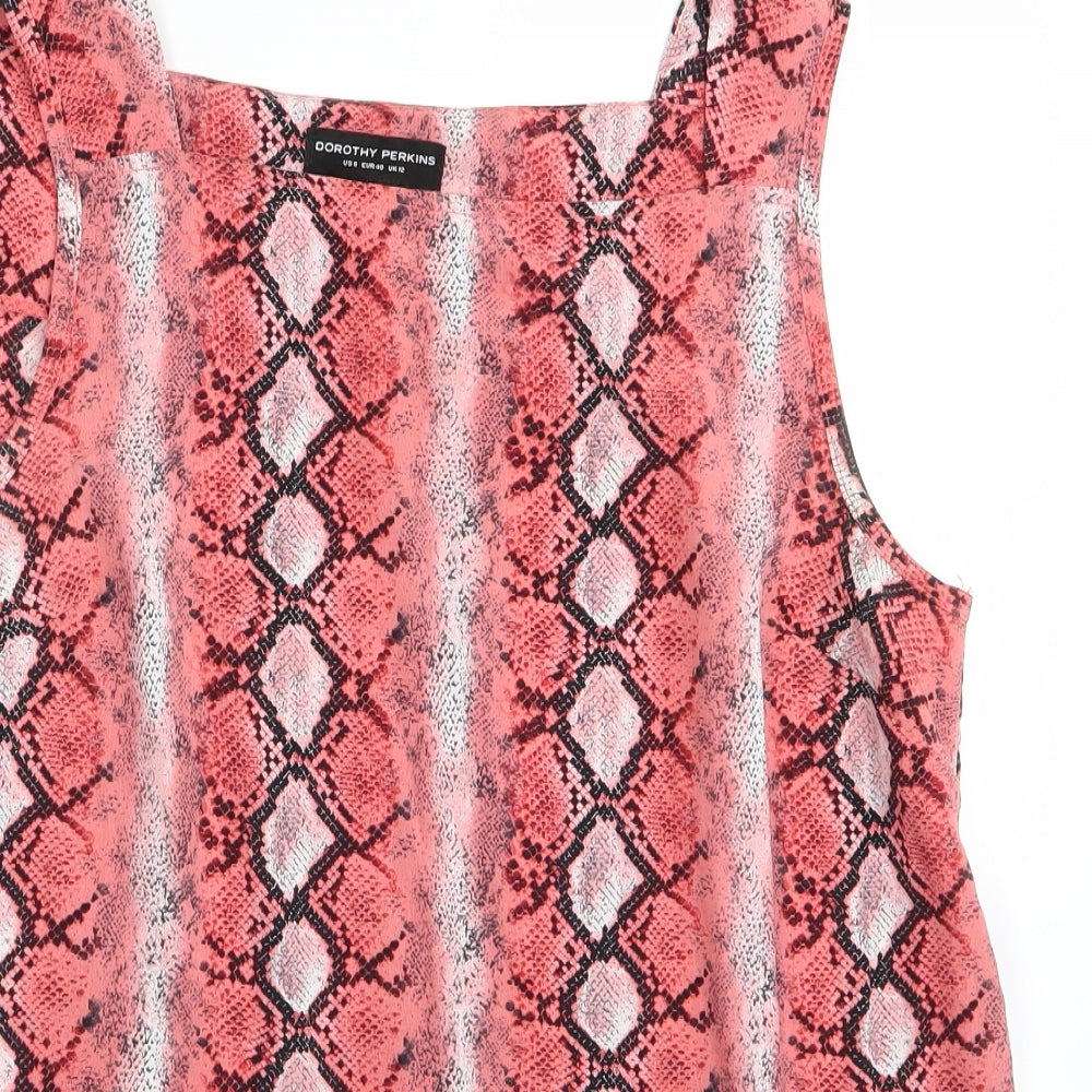 Womens UK Size 12 Dorothy Perkins Pink Basic Tank