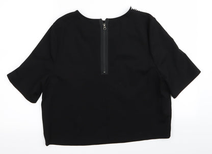 Topshop Womens Black  Rayon Basic T-Shirt Size 12