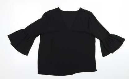 Womens UK Size 10 Warehouse Black Basic Blouse