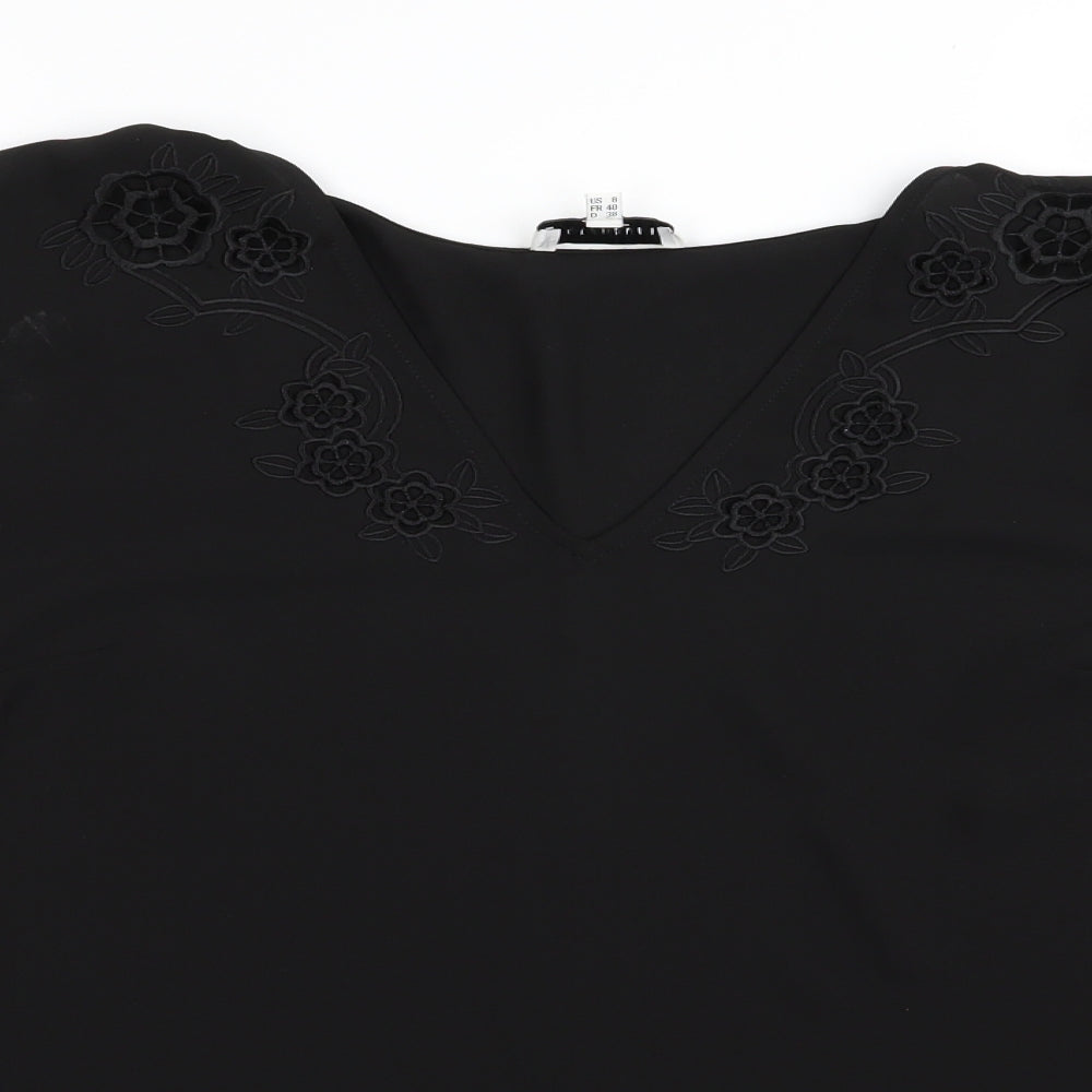 Womens UK Size 10 Warehouse Black Basic Blouse