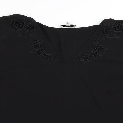 Womens UK Size 10 Warehouse Black Basic Blouse