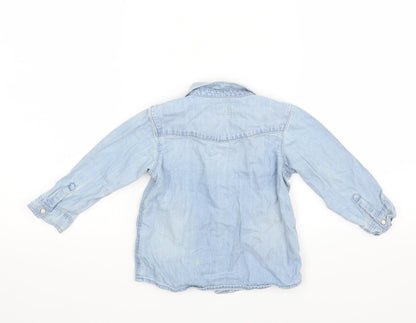 H&M Baby Blue   Basic Button-Up Size 12-18 Months