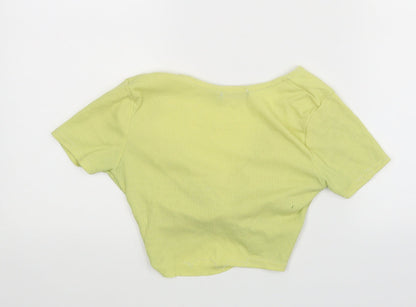 Womens UK Size 6 PRETTYLITTLETHING Yellow Basic Tank