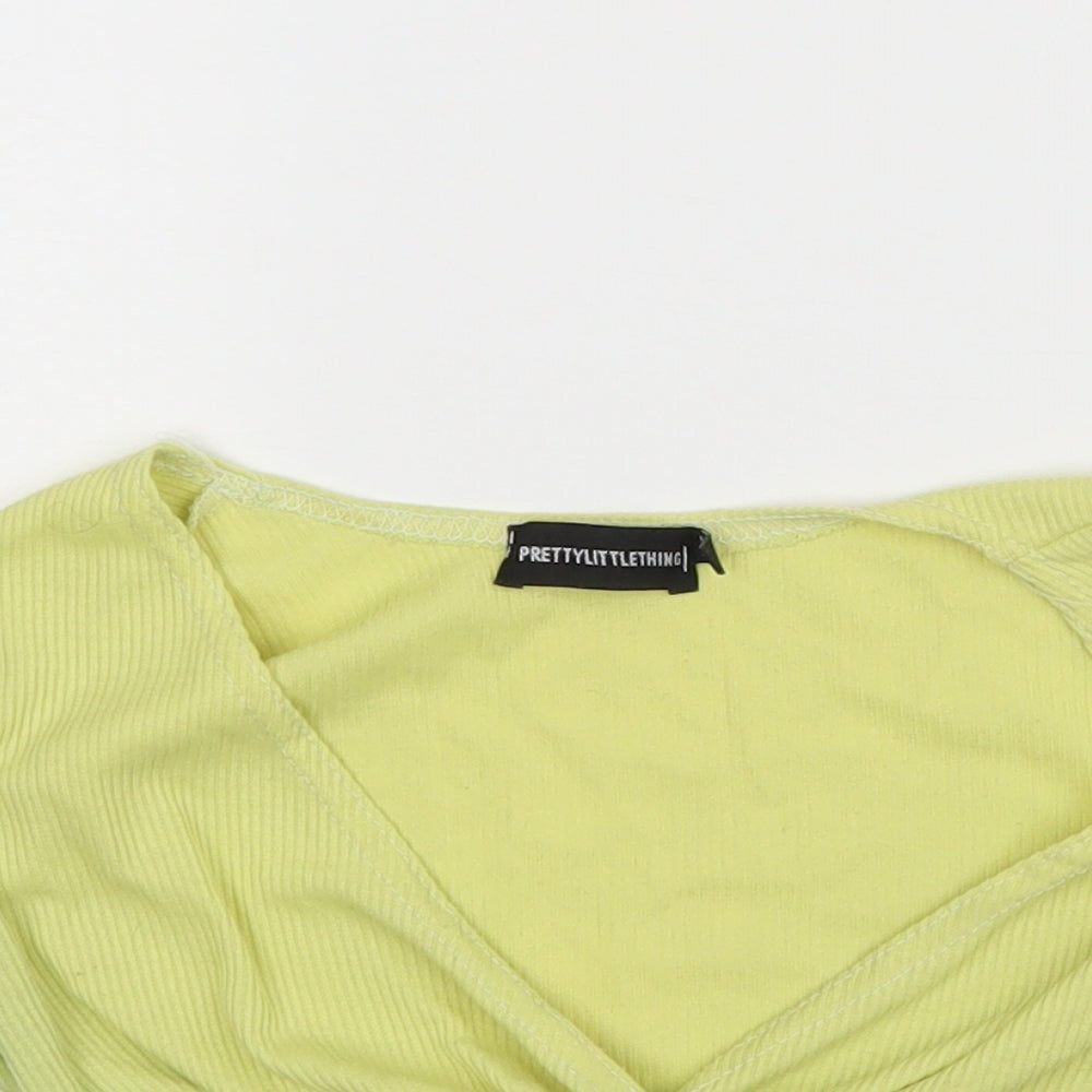 Womens UK Size 6 PRETTYLITTLETHING Yellow Basic Tank