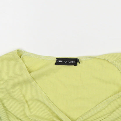 Womens UK Size 6 PRETTYLITTLETHING Yellow Basic Tank