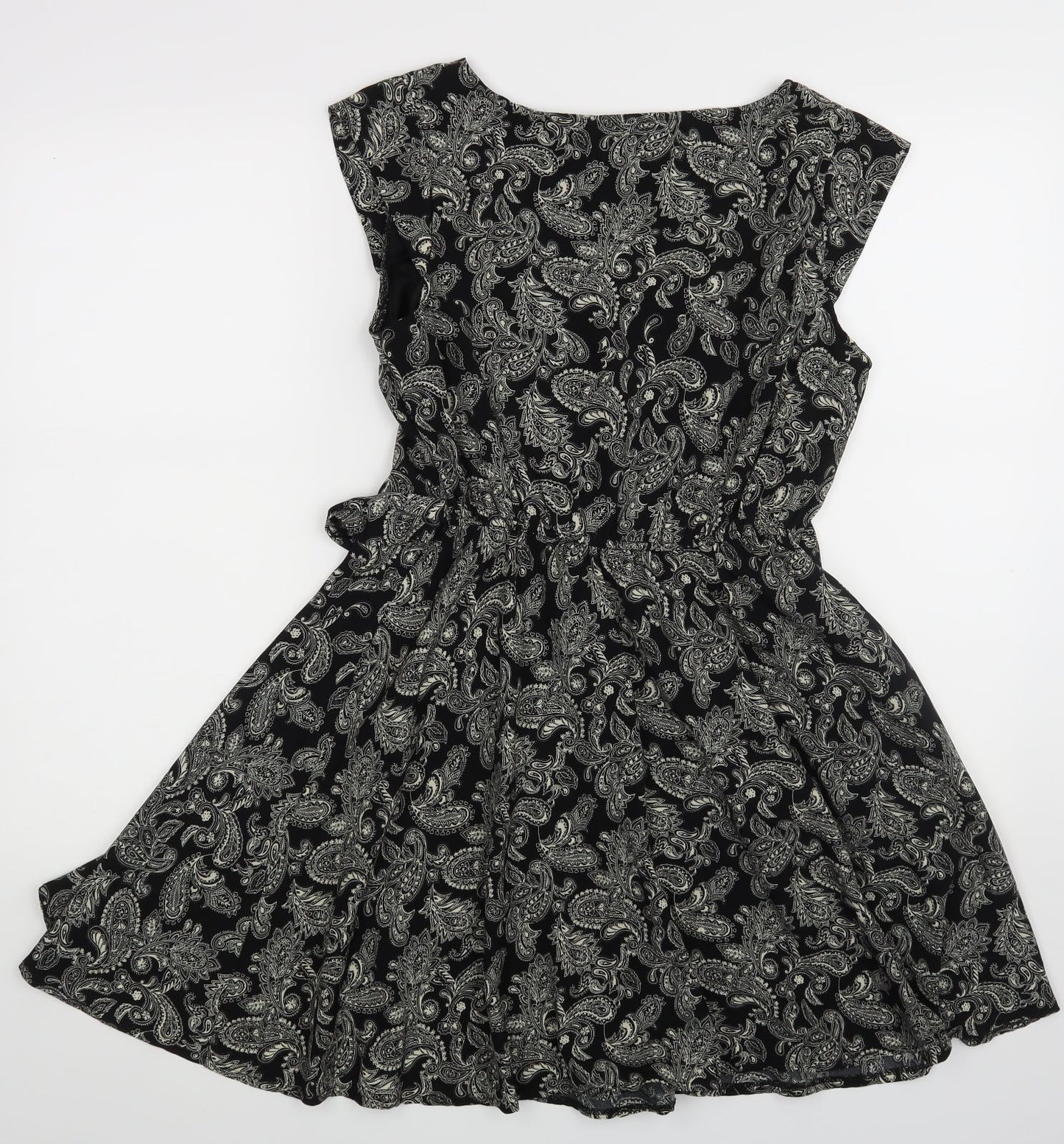 Snow Traffic Womens Black Floral  A-Line  Size S