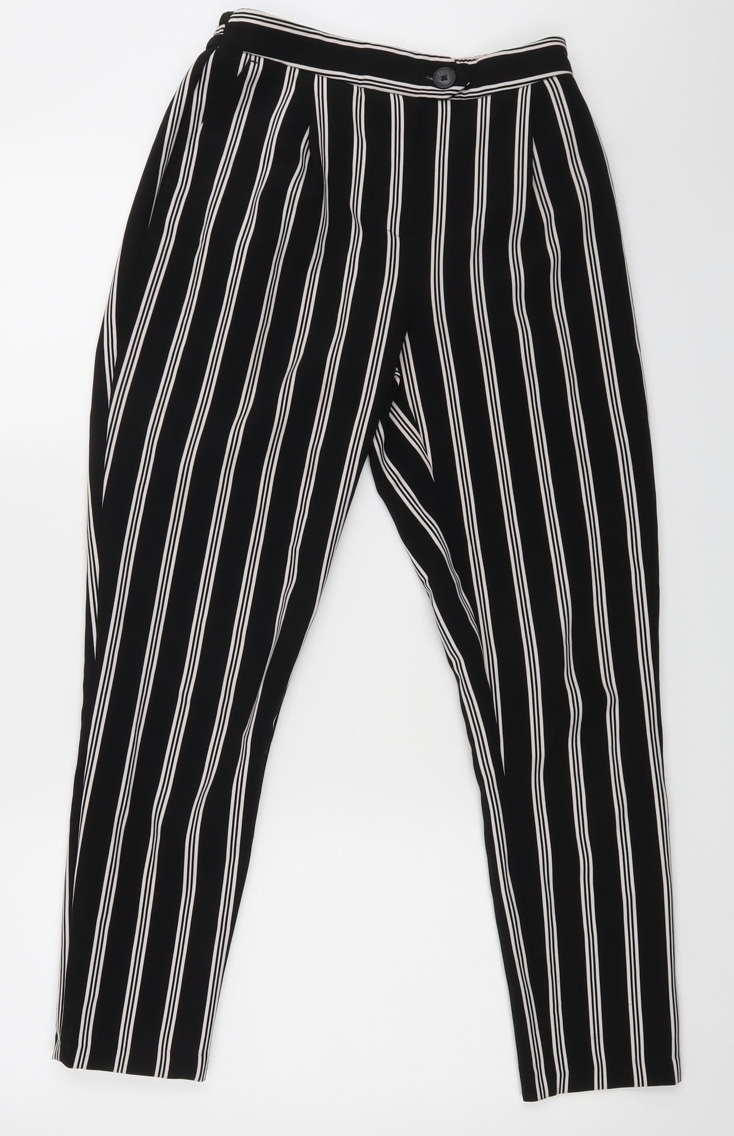 New Look Womens Black Striped  Dress Pants Trousers Size 6 L25 in