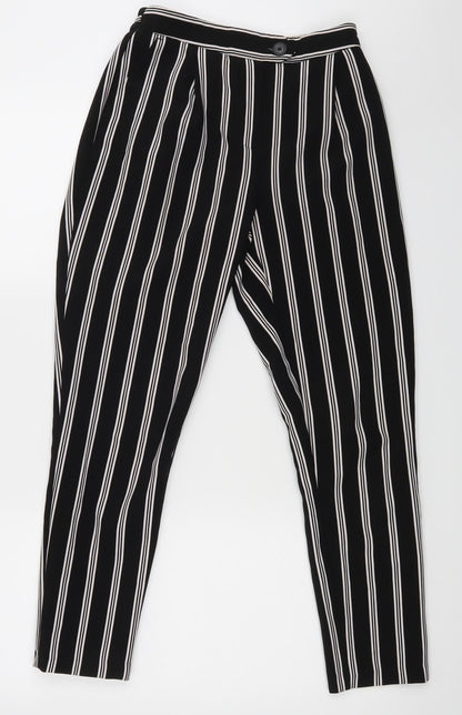 New Look Womens Black Striped  Dress Pants Trousers Size 6 L25 in