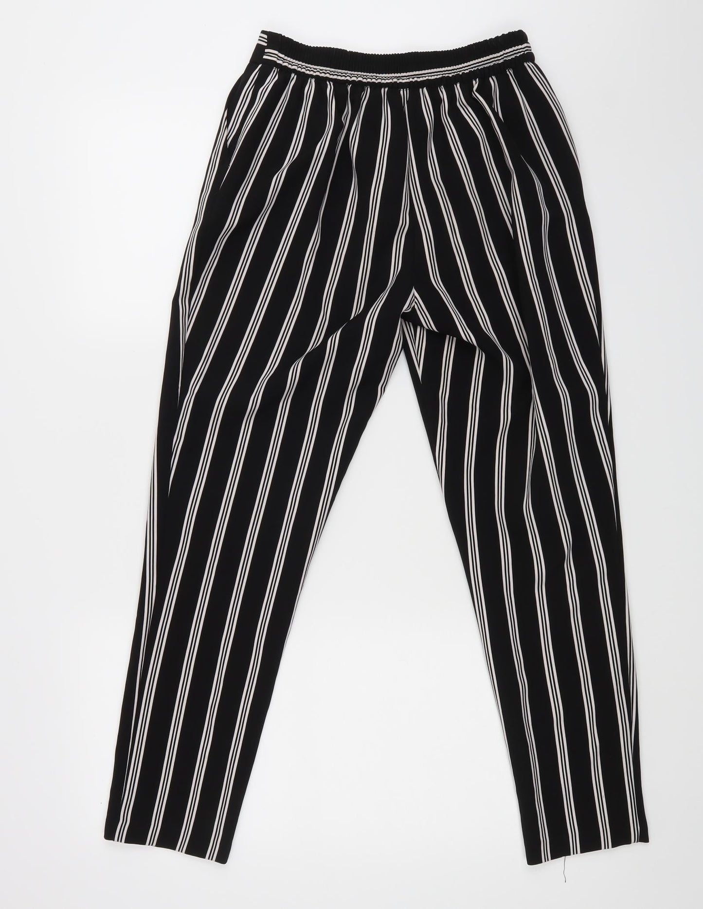 New Look Womens Black Striped  Dress Pants Trousers Size 6 L25 in