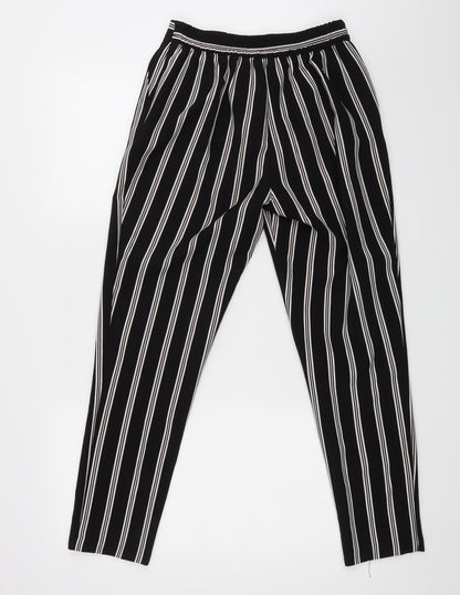 New Look Womens Black Striped  Dress Pants Trousers Size 6 L25 in