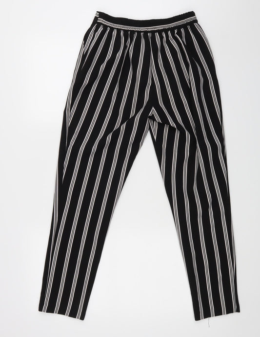 New Look Womens Black Striped  Dress Pants Trousers Size 6 L25 in