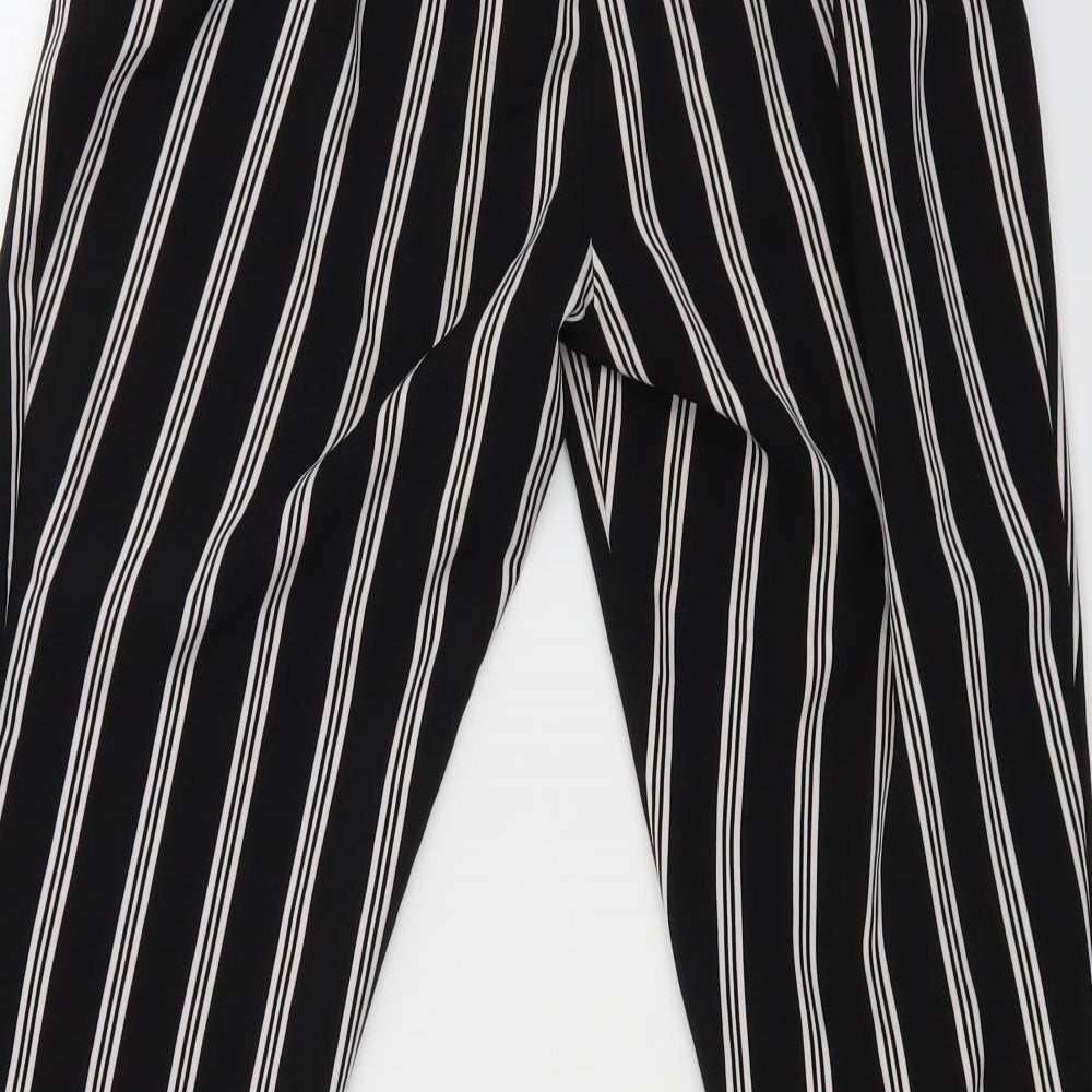 New Look Womens Black Striped  Dress Pants Trousers Size 6 L25 in