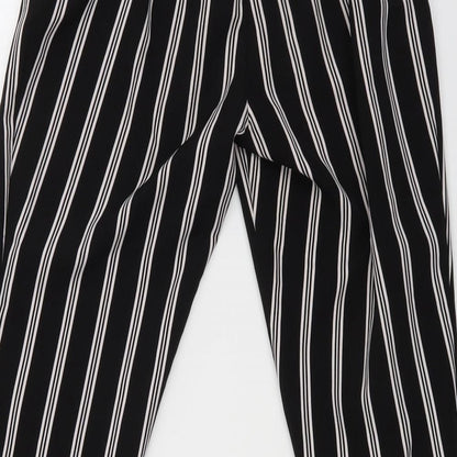 New Look Womens Black Striped  Dress Pants Trousers Size 6 L25 in